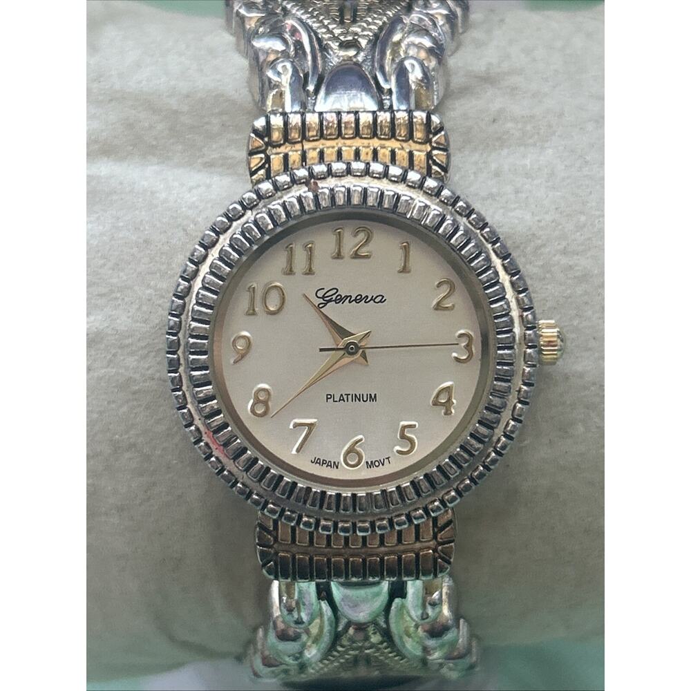 Geneva Two Tone Women’s Cuff Watch